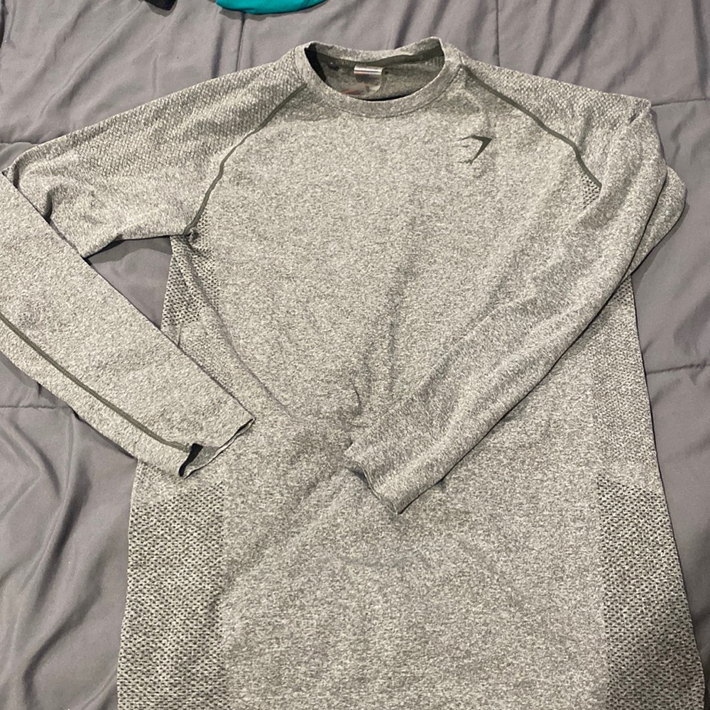 Grey long sleeve gymshark size medium